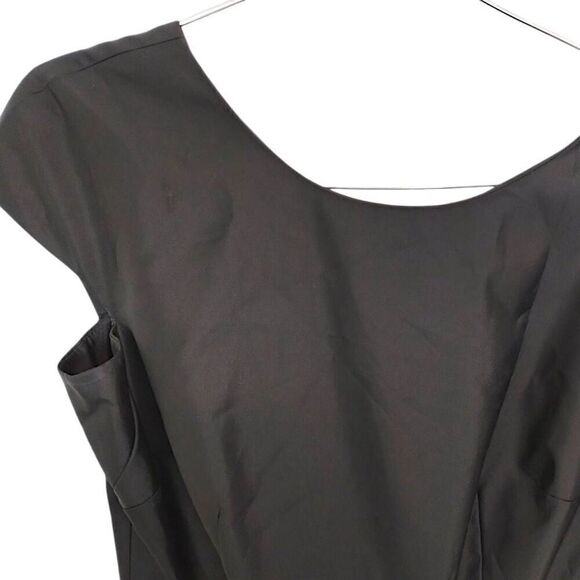 ALEX Womens Dress Sz 6 Evenings Black Blue Floral Sheath Cap Sleeves Taffeta - Picture 8 of 14